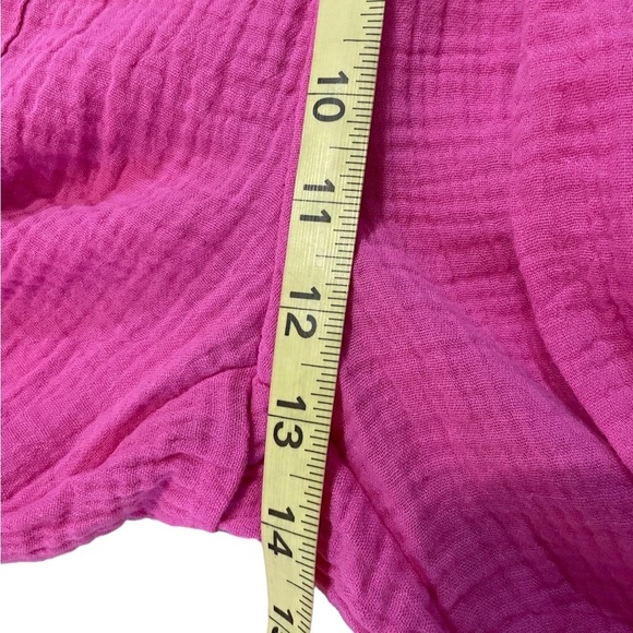 NWT Sincerely Jules pink textured wide leg high rise cropped pants size  large - Picture 9 of 13